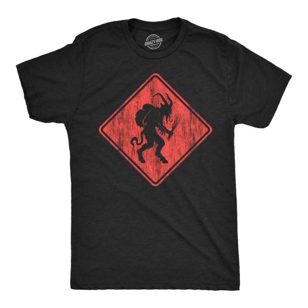 Mens Funny T Shirts Krampus Crossing Sarcastic Xmas Tee For Men